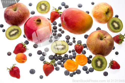 Image of Selection Of Various Fruits Isolated On White