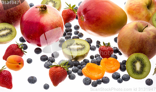 Image of Close Up Of Mixed Fruit Isolated On White