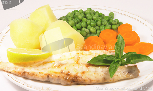 Image of Grilled fish dinner