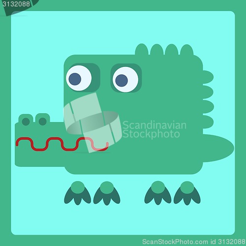 Image of crocodile stylized cartoon icon