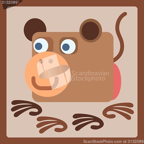 Image of monkey stylized cartoon icon