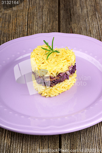 Image of Heart shaped saffron rice