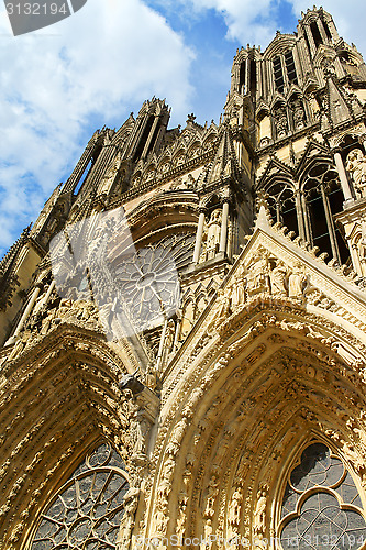 Image of Notre-Dame de Reims Cathedral, France.