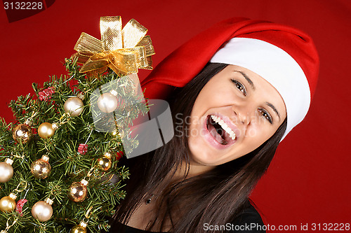 Image of Santa Claus girl laughing
