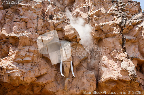 Image of elephant statue on the Bridge of Time, Sun City resort