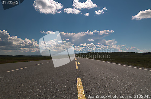 Image of empty long road