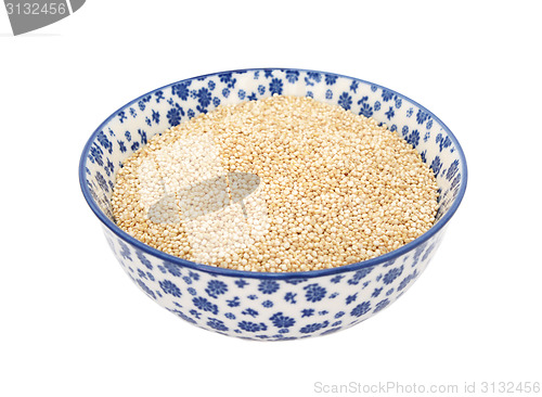 Image of Quinoa in a blue and white china bowl