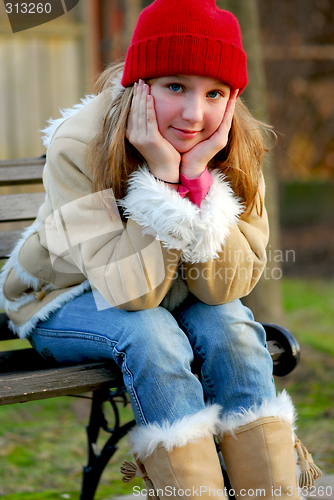 Image of Girl on bench