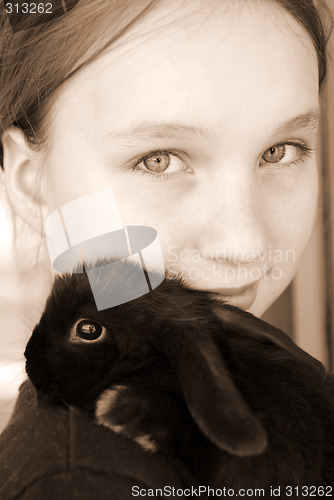 Image of Girl and bunny