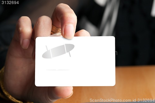 Image of Hand Holding Blank Card