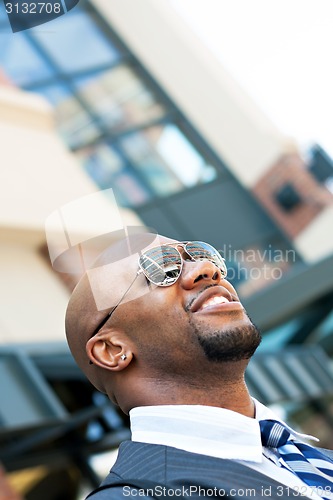 Image of Handsome African American Business Man In the City