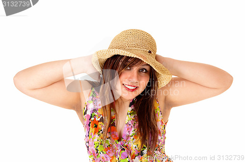 Image of Happy girl with hat.