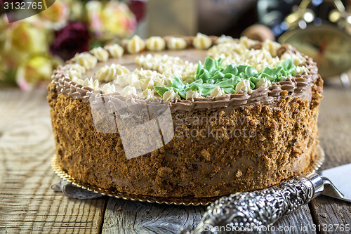 Image of Cake with cream Charlotte.