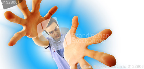 Image of Man reaching something