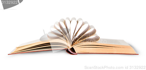 Image of Open book with folded pages