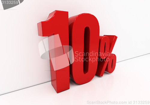 Image of 3D red 10 percent