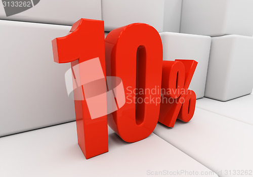 Image of 3D red 10 percent