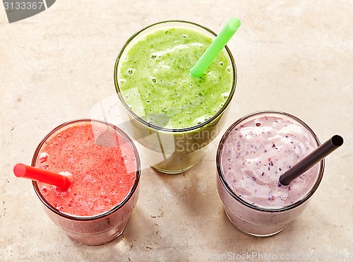 Image of glasses of various smoothies