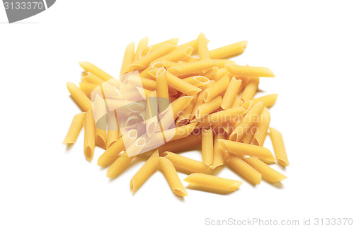 Image of Raw italian penne rigate pasta isolated on white background