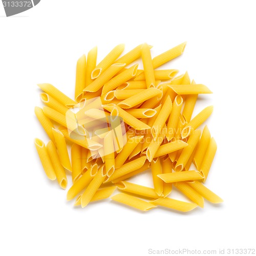 Image of Raw italian penne rigate pasta isolated on white background