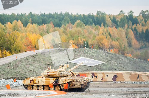 Image of Modernized tank T-90S in action