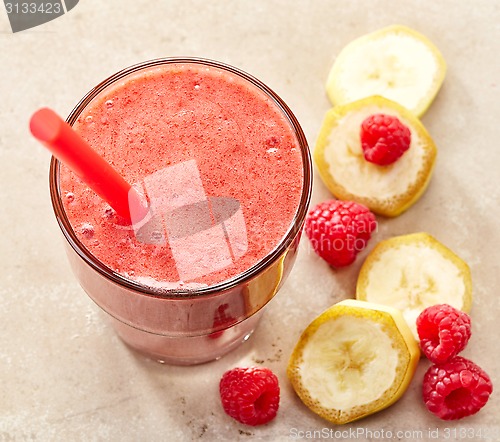 Image of Banana and raspberry smoothie