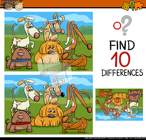 Image of finding differences game cartoon