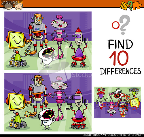 Image of finding differences game cartoon