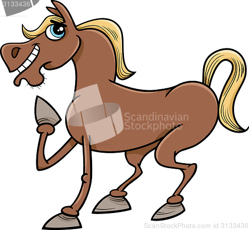 Image of farm horse cartoon illustration