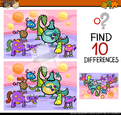 Image of finding differences game cartoon