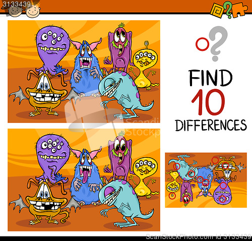 Image of finding differences game cartoon