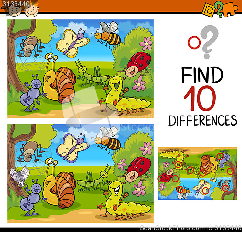 Image of finding differences game cartoon