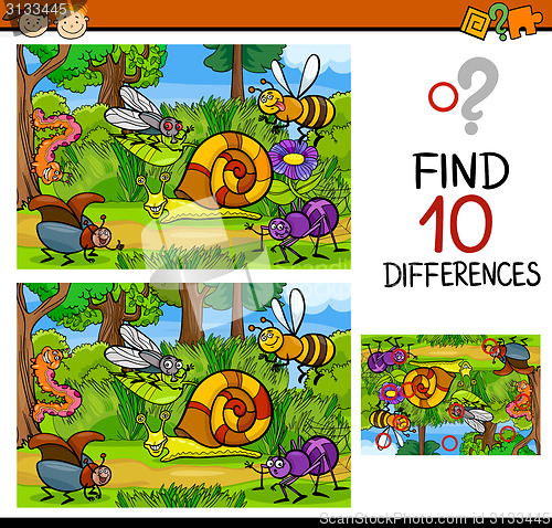 Image of finding differences game cartoon