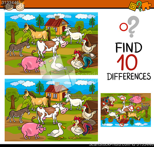 Image of finding differences game cartoon