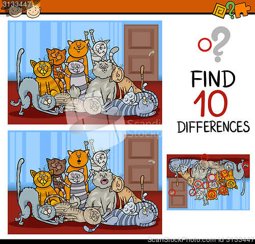 Image of finding differences game cartoon