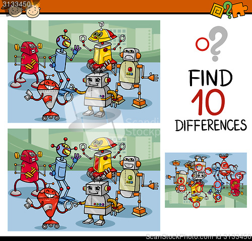 Image of finding differences game cartoon