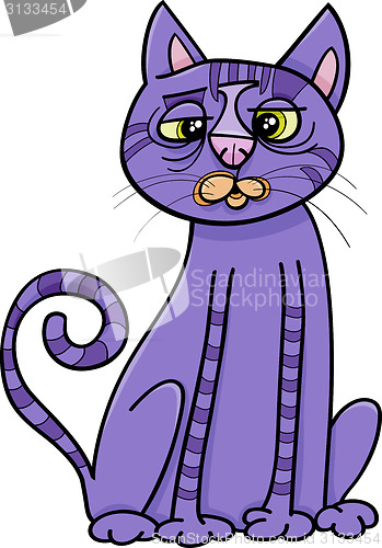 Image of purple cross eyed cat cartoon