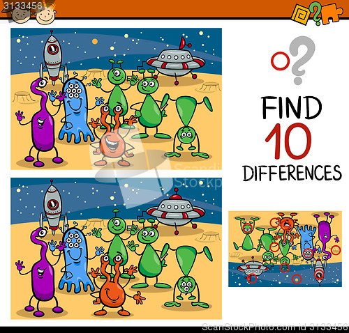 Image of finding differences game cartoon