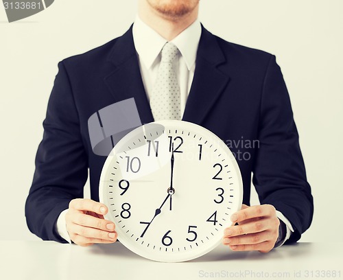 Image of man with wall clock