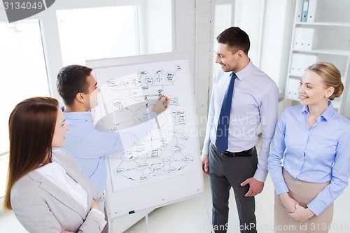 Image of smiling business people in office