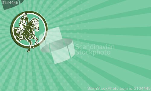 Image of Business card Equestrian Show Jumping Circle Retro