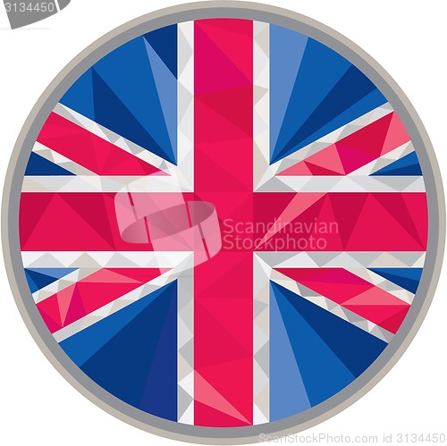 Image of Union Jack UK GB Flag Circle Low Polygon
