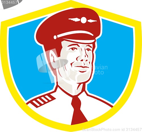 Image of Aircraft Pilot Aviator Shield Retro