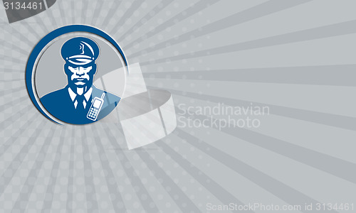 Image of Business card Security Guard Police Officer Radio Circle