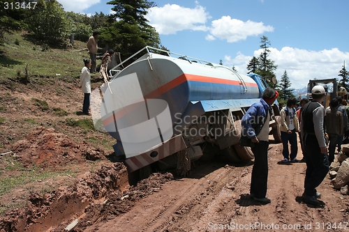 Image of Truck stuck in mud