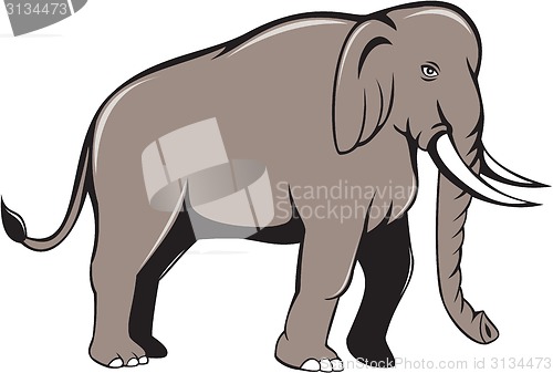 Image of Indian Elephant Side View Cartoon