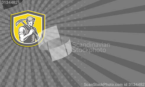 Image of Business card Coal Miner Pick Axe Shield Retro