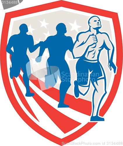 Image of American Crossfit Runners USA Flag Retro 