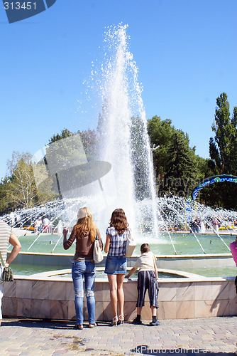 Image of People near fountain