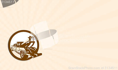 Image of Business card Tow Truck Wrecker Rear Retro